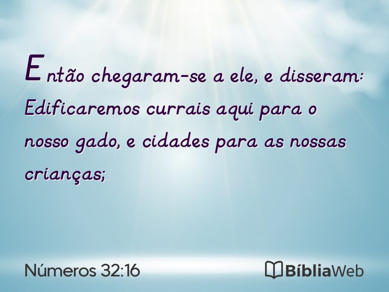 Números 32:16 em imagem para compartilhar