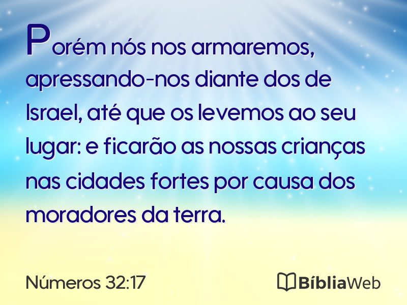 Números 32:17 em imagem para compartilhar
