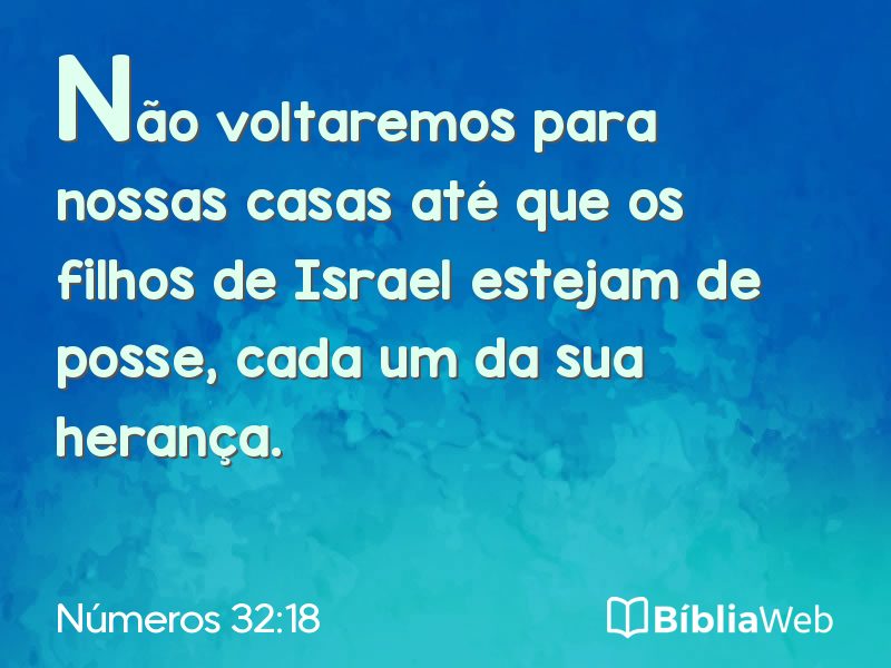 Números 32:18 em imagem para compartilhar