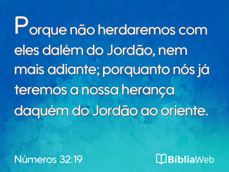 Números 32:19 em imagem para compartilhar