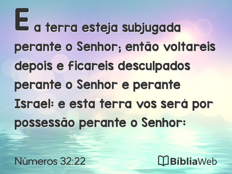 Números 32:22 em imagem para compartilhar