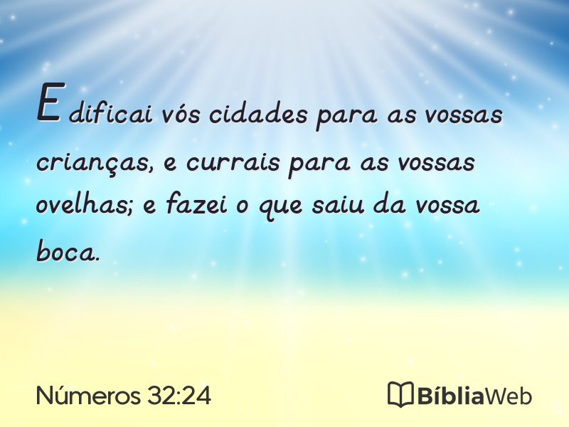 Números 32:24 em imagem para compartilhar