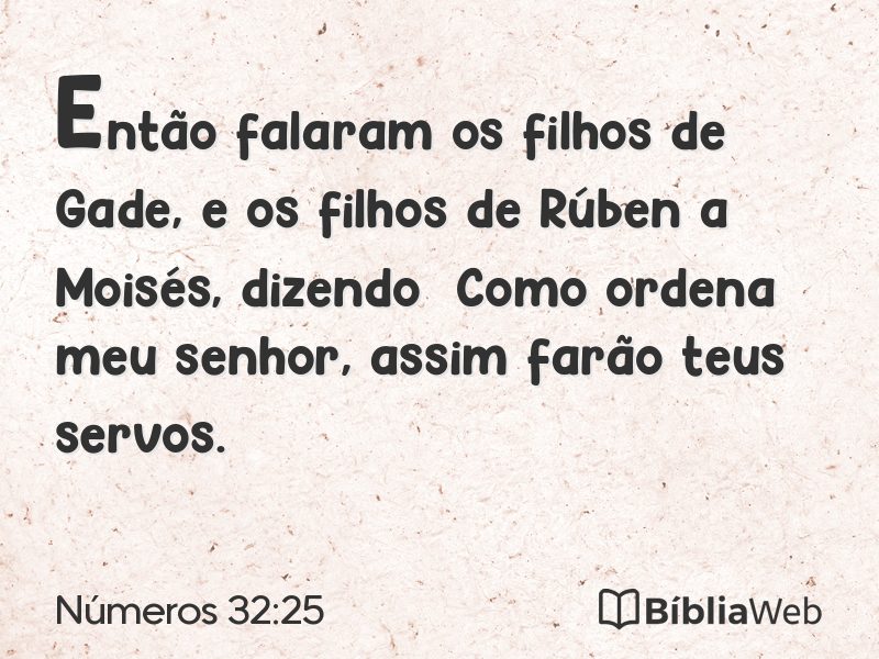 Números 32:25 em imagem para compartilhar