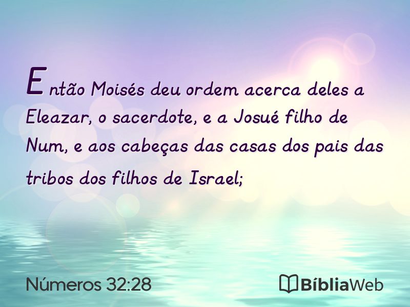 Números 32:28 em imagem para compartilhar