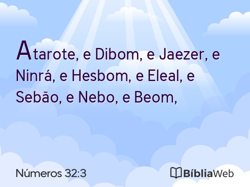 Números 32:3 em imagem para compartilhar