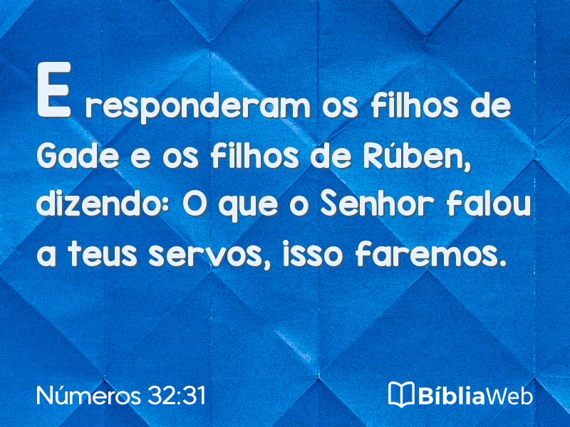 Números 32:31 em imagem para compartilhar