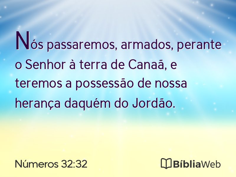 Números 32:32 em imagem para compartilhar