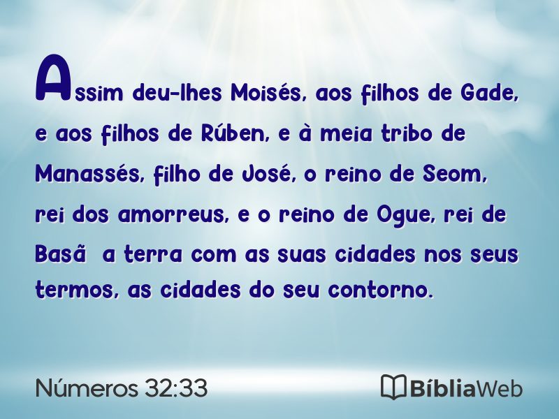 Números 32:33 em imagem para compartilhar
