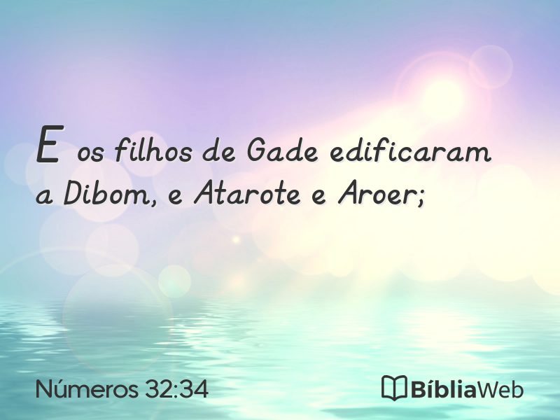 Números 32:34 em imagem para compartilhar