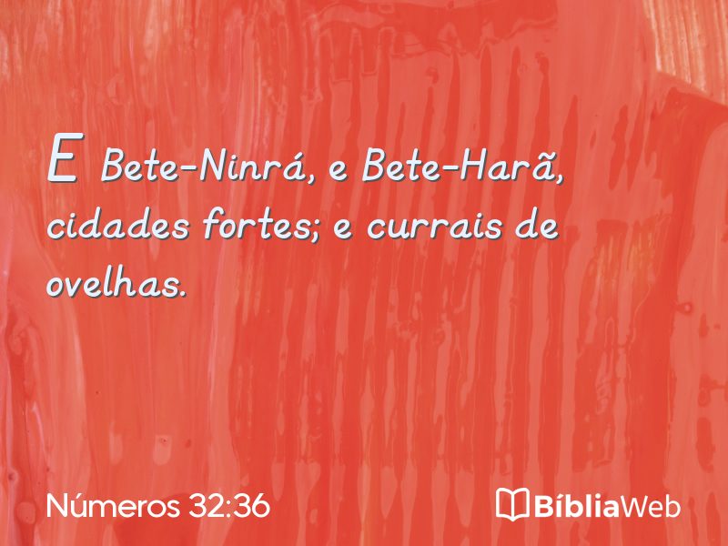 Números 32:36 em imagem para compartilhar