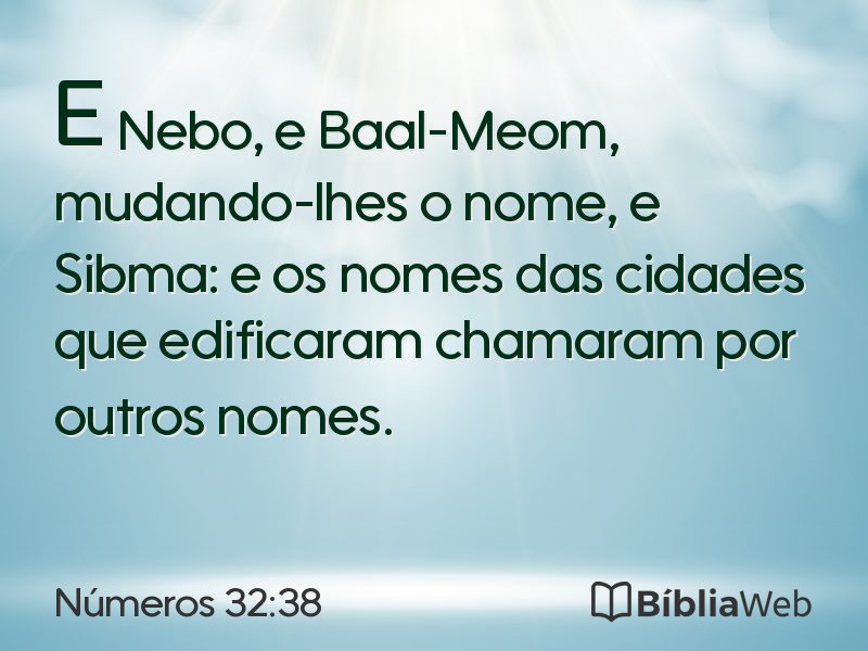 Números 32:38 em imagem para compartilhar
