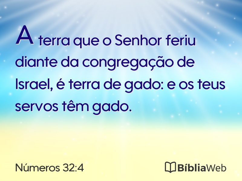 Números 32:4 em imagem para compartilhar