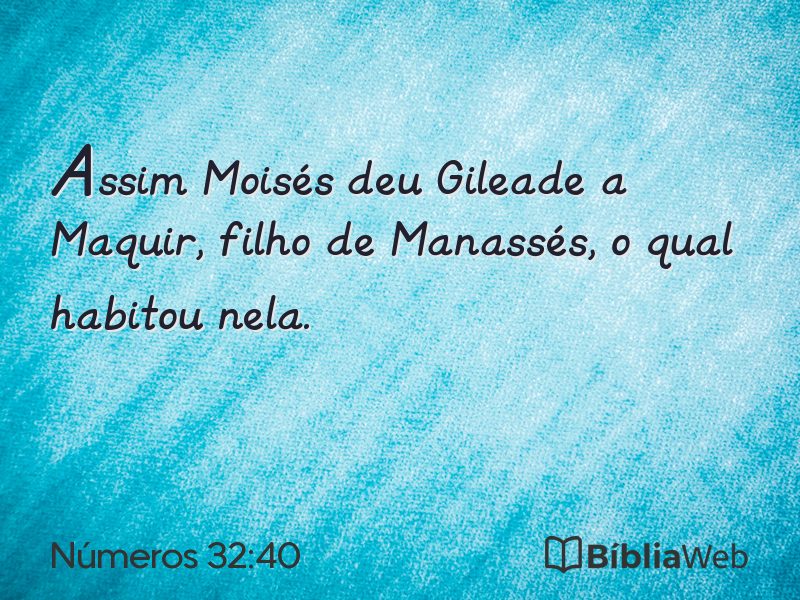Números 32:40 em imagem para compartilhar