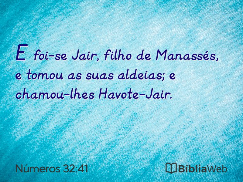 Números 32:41 em imagem para compartilhar