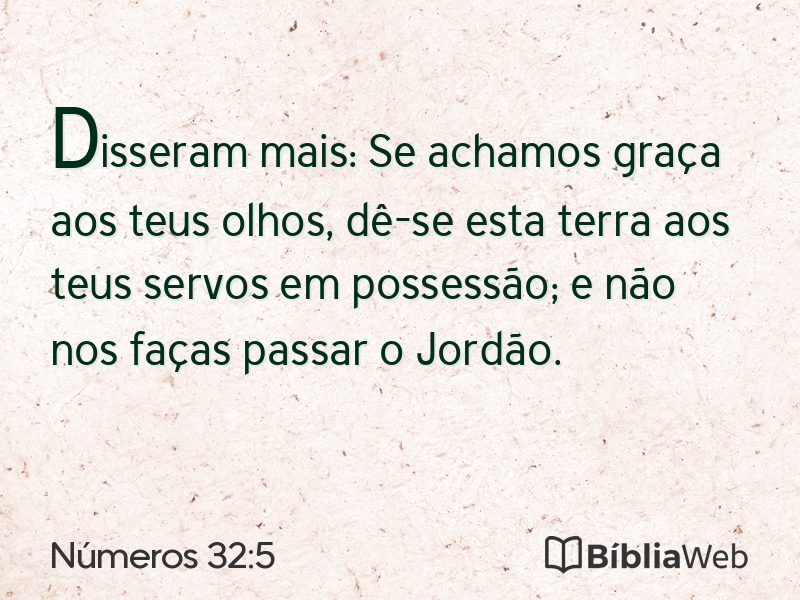 Números 32:5 em imagem para compartilhar
