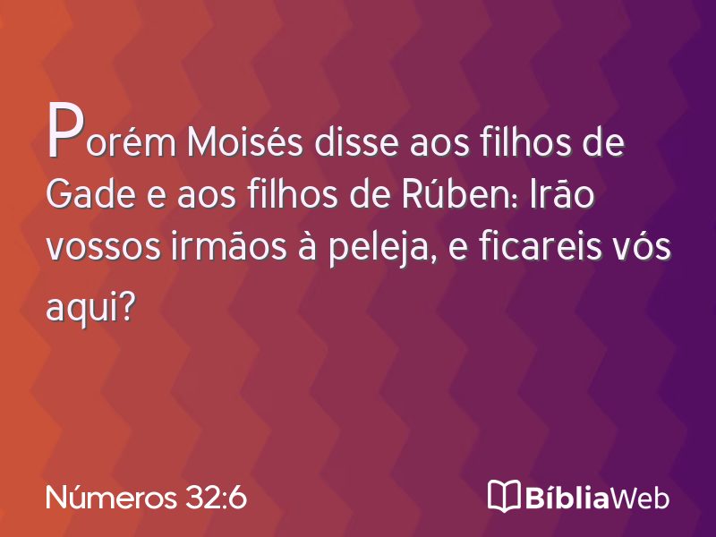 Números 32:6 em imagem para compartilhar