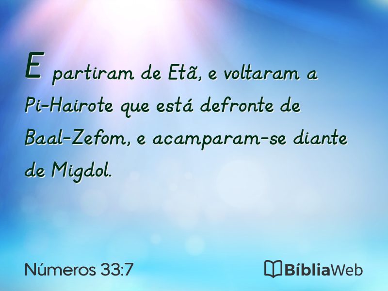 Números 33:7 em imagem para compartilhar