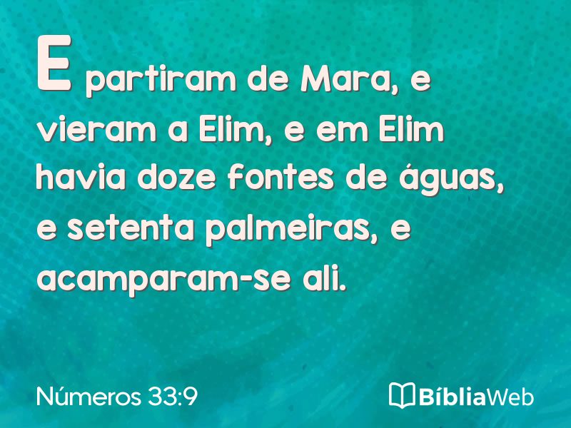 Números 33:9 em imagem para compartilhar