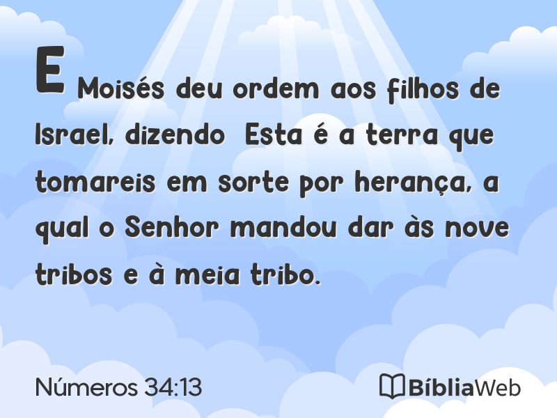 Números 34:13 em imagem para compartilhar