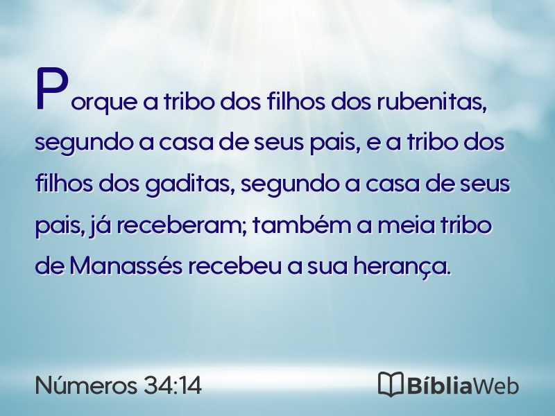 Números 34:14 em imagem para compartilhar
