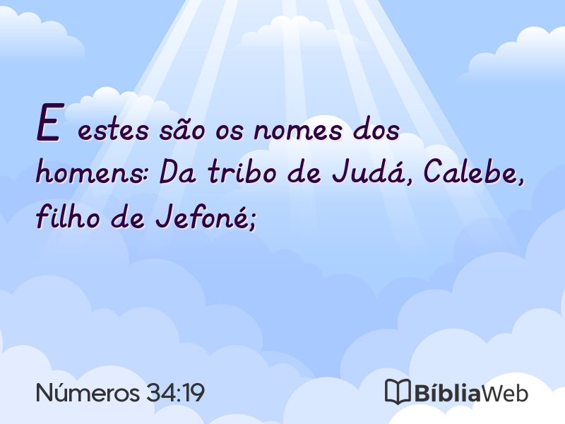 Números 34:19 em imagem para compartilhar