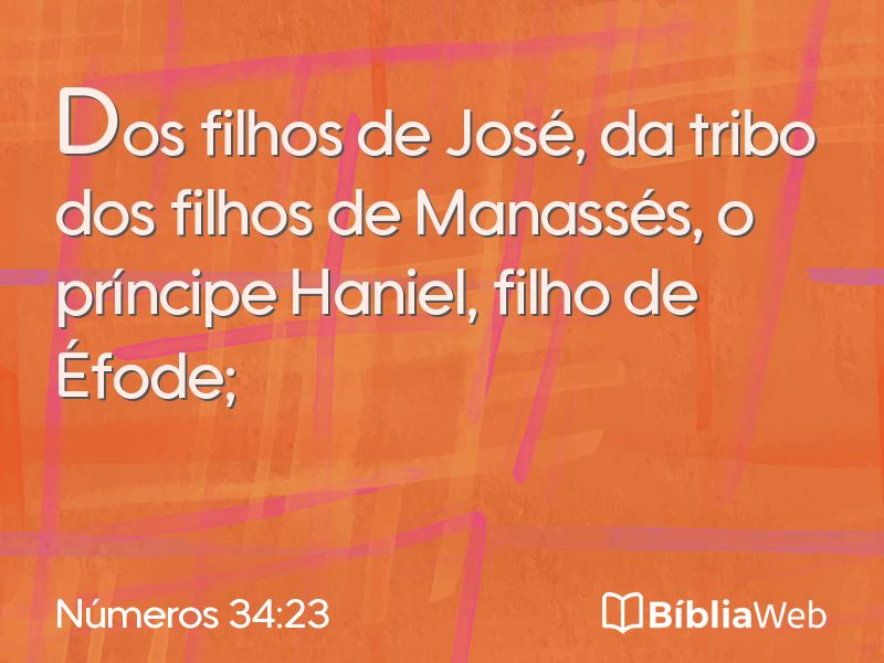 Números 34:23 em imagem para compartilhar