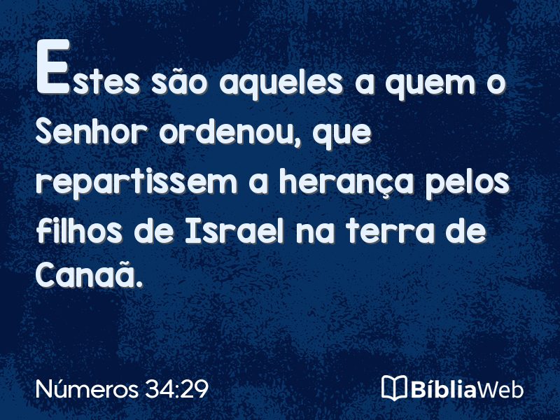 Números 34:29 em imagem para compartilhar