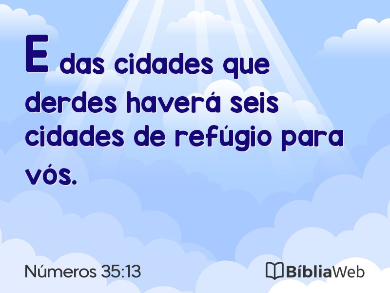 Números 35:13 em imagem para compartilhar