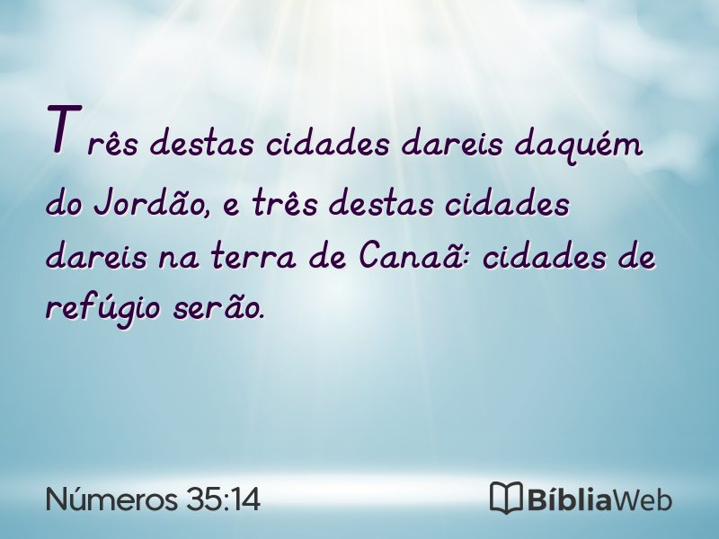 Números 35:14 em imagem para compartilhar