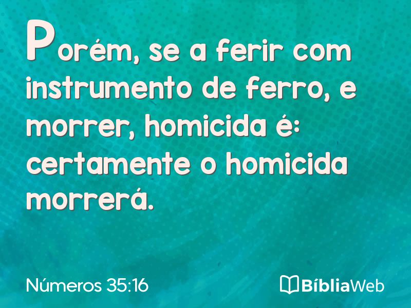 Números 35:16 em imagem para compartilhar