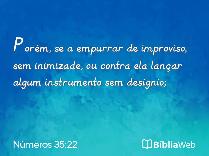 Números 35:22 em imagem para compartilhar