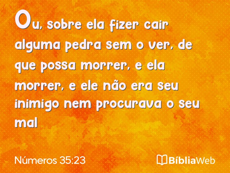 Números 35:23 em imagem para compartilhar