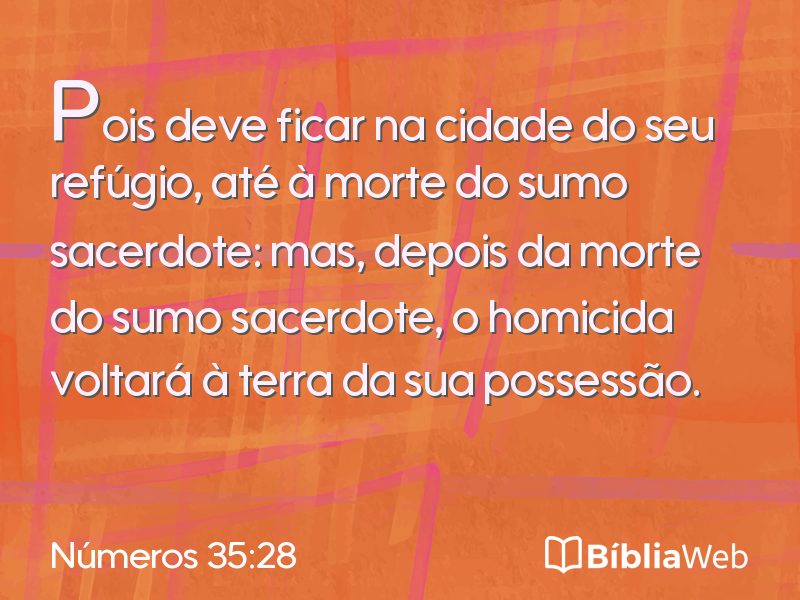 Números 35:28 em imagem para compartilhar