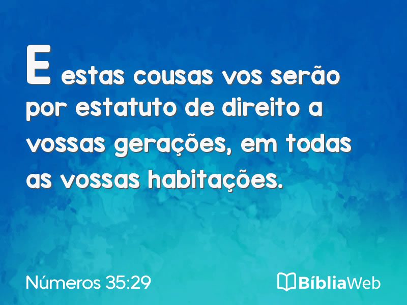 Números 35:29 em imagem para compartilhar