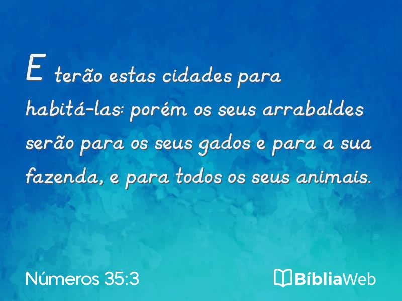 Números 35:3 em imagem para compartilhar