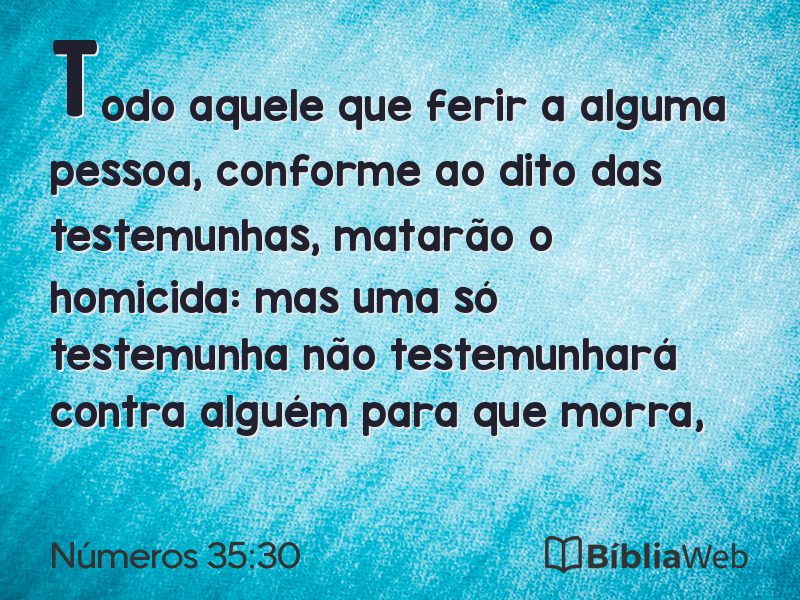 Números 35:30 em imagem para compartilhar