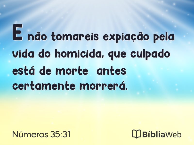 Números 35:31 em imagem para compartilhar