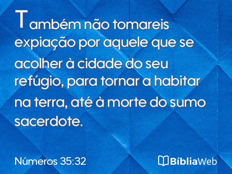 Números 35:32 em imagem para compartilhar