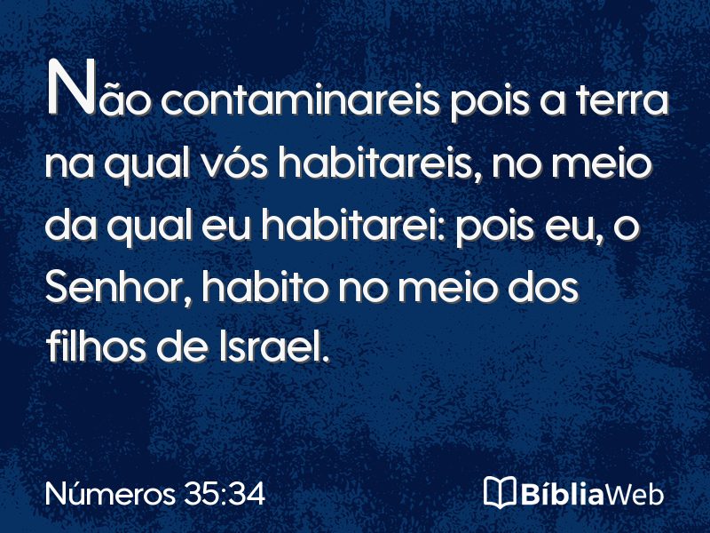 Números 35:34 em imagem para compartilhar