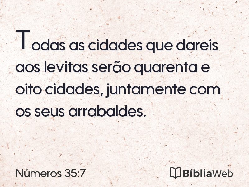 Números 35:7 em imagem para compartilhar
