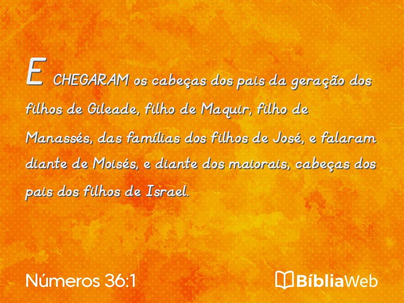 Números 36:1 em imagem para compartilhar