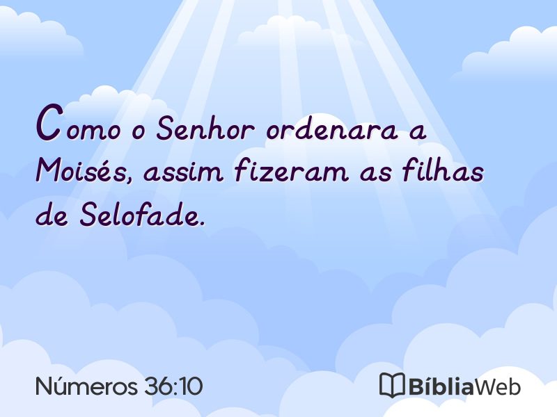 Números 36:10 em imagem para compartilhar