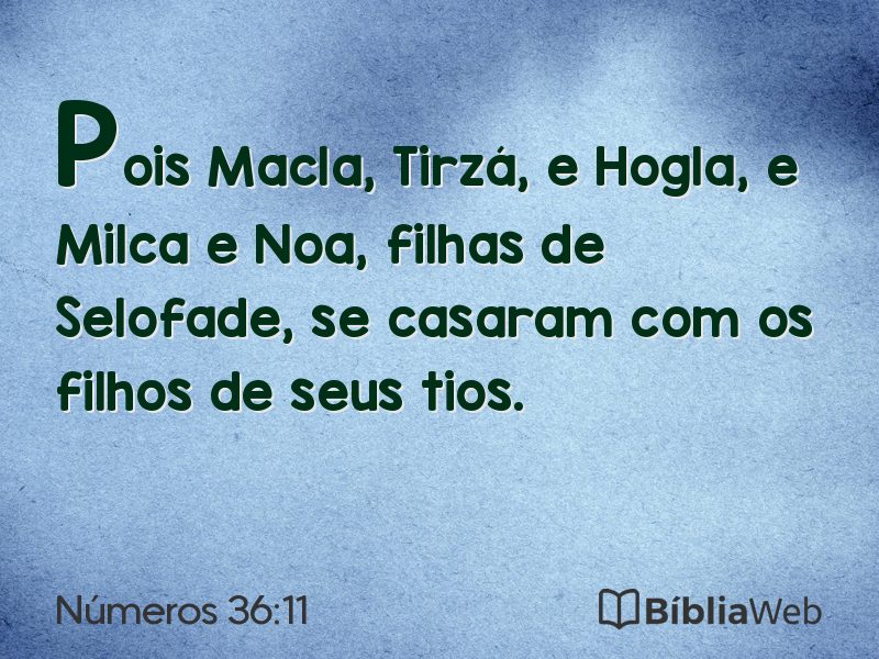 Números 36:11 em imagem para compartilhar