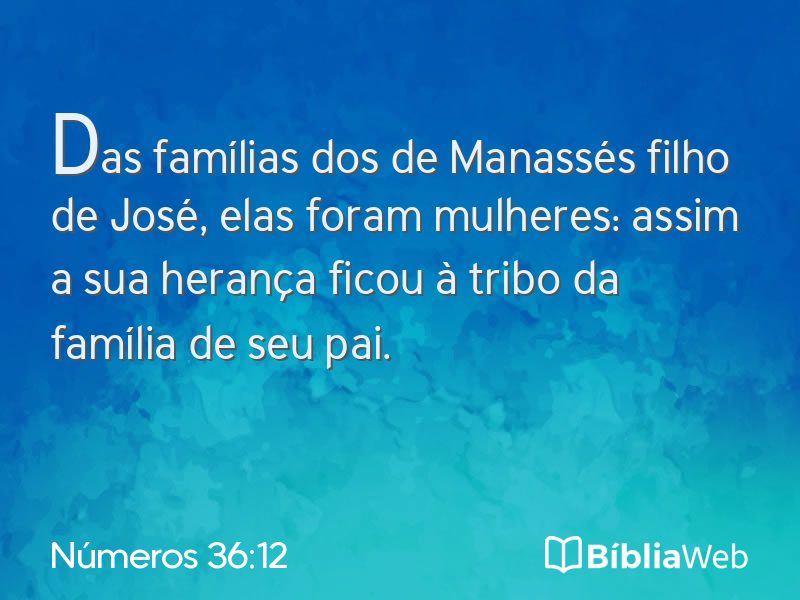 Números 36:12 em imagem para compartilhar
