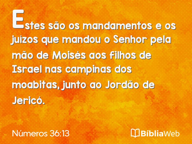 Números 36:13 em imagem para compartilhar