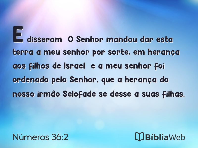 Números 36:2 em imagem para compartilhar