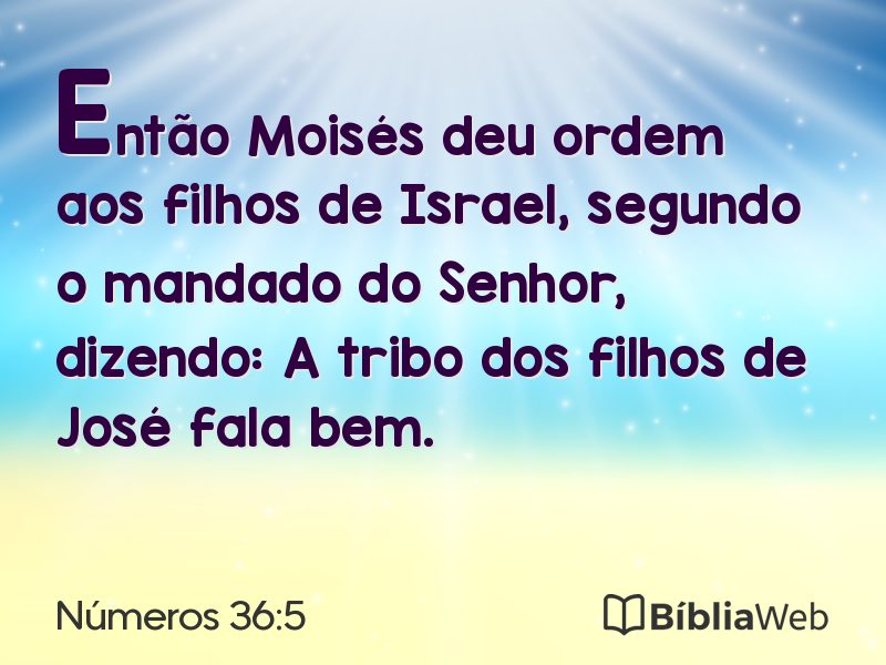 Números 36:5 em imagem para compartilhar