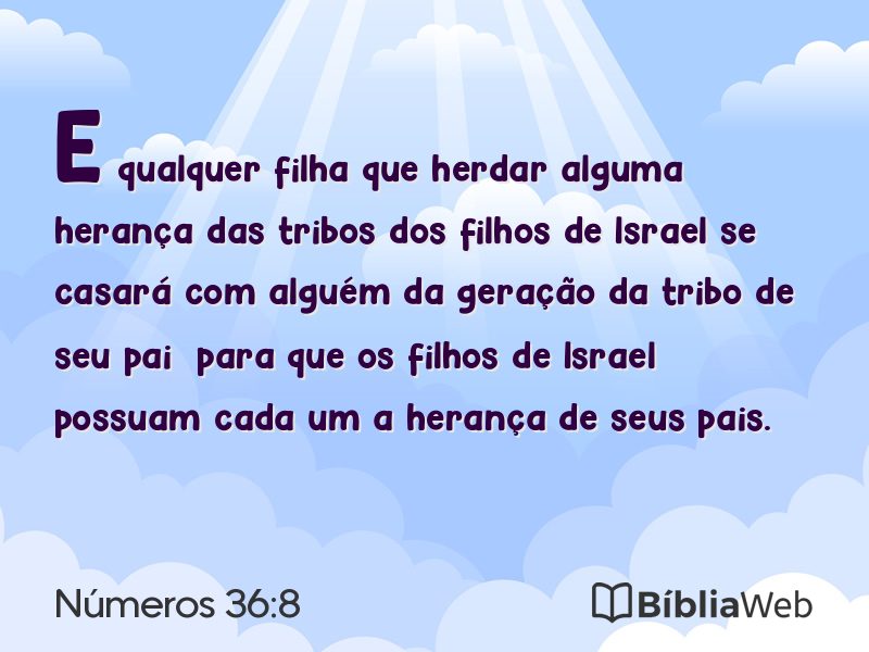 Números 36:8 em imagem para compartilhar