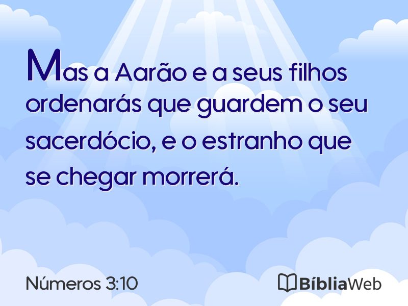 Números 3:10 em imagem para compartilhar