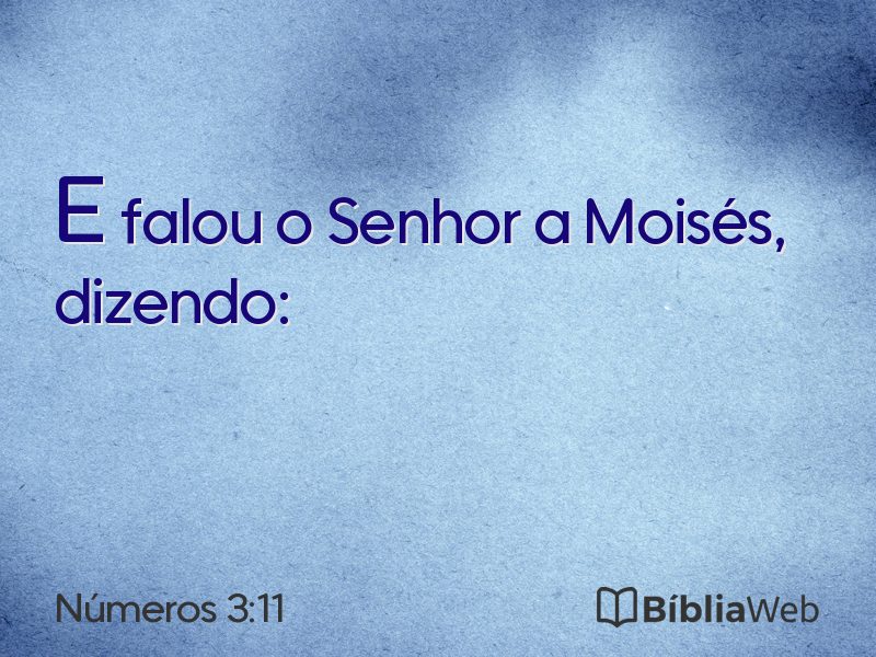 Números 3:11 em imagem para compartilhar